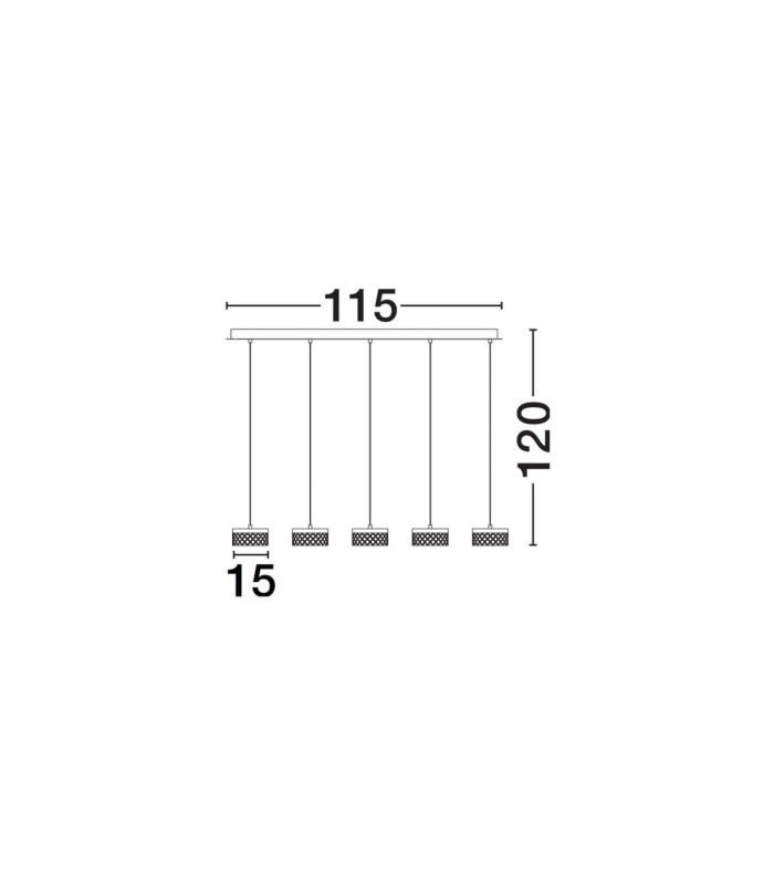 Bion Bar Pendant Ceiling Light Brass Gold LED 32W 1993lm 3000K-6