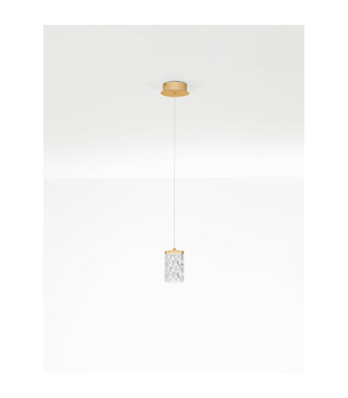 Phos Slim Pendant Ceiling Light Brass Gold LED 6W 385lm 3000K-3