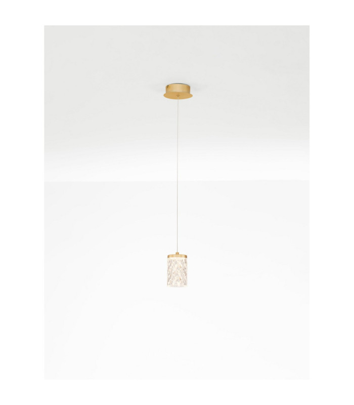 Phos Slim Pendant Ceiling Light Brass Gold LED 6W 385lm 3000K-4