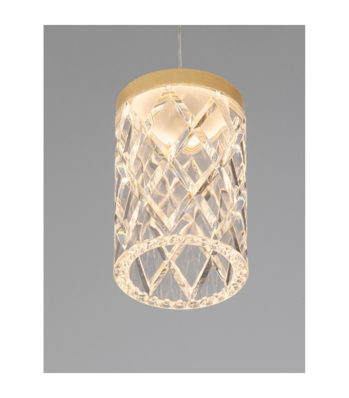 Phos Slim Pendant Ceiling Light Brass Gold LED 6W 385lm 3000K-5