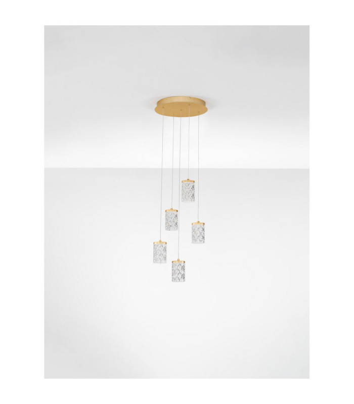 Phos Cluster Pendant Ceiling Light Brass Gold Triac Dimmable LED 28W 1792lm 3000K-3