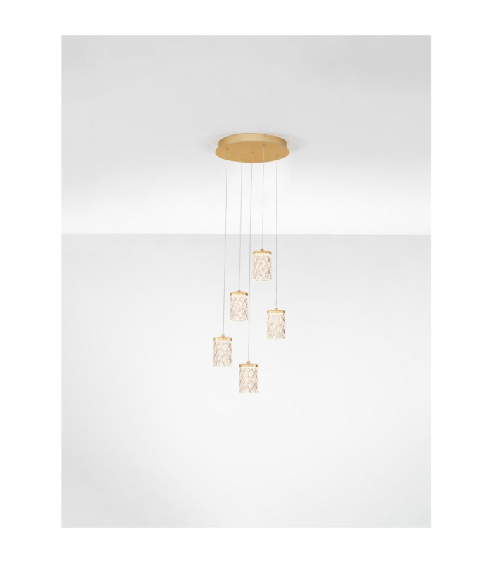 Phos Cluster Pendant Ceiling Light Brass Gold Triac Dimmable LED 28W 1792lm 3000K-4
