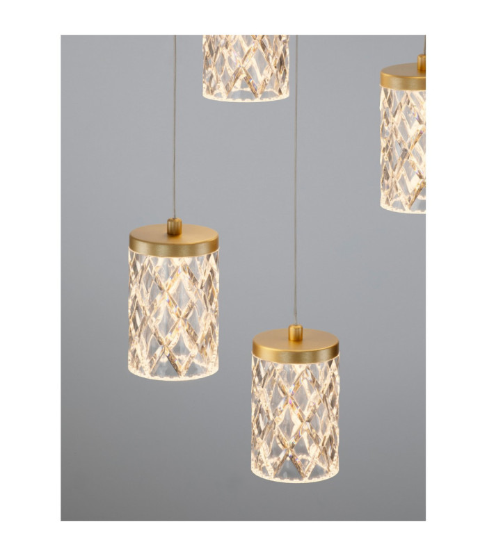 Phos Cluster Pendant Ceiling Light Brass Gold Triac Dimmable LED 28W 1792lm 3000K-6