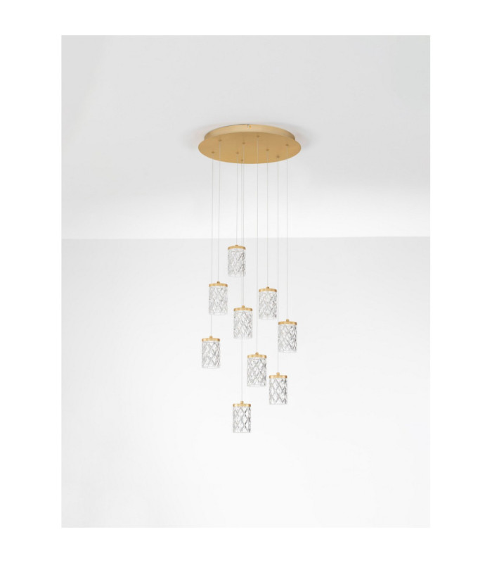 Phos Cluster Pendant Ceiling Light Brass Gold Triac Dimmable LED 46W 2951lm 3000K-3