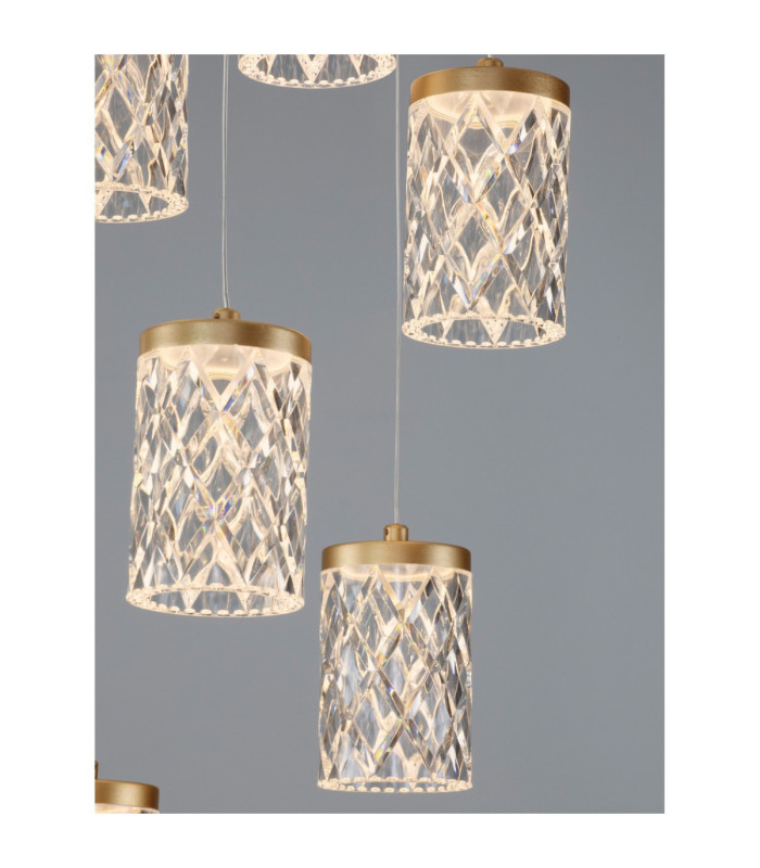 Phos Cluster Pendant Ceiling Light Brass Gold Triac Dimmable LED 46W 2951lm 3000K-6