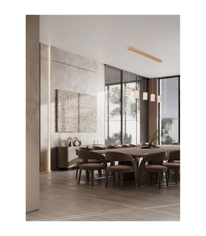 Phos Bar Pendant Ceiling Light Brass Gold Triac Dimmable LED 28W 1792lm 3000K-2