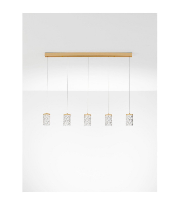 Phos Bar Pendant Ceiling Light Brass Gold Triac Dimmable LED 28W 1792lm 3000K-3