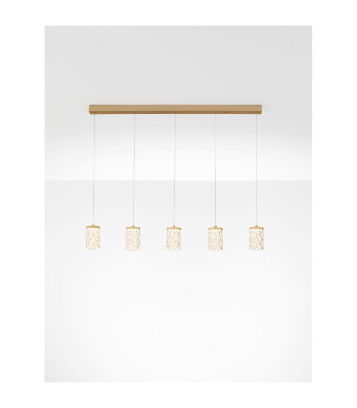 Phos Bar Pendant Ceiling Light Brass Gold Triac Dimmable LED 28W 1792lm 3000K-4