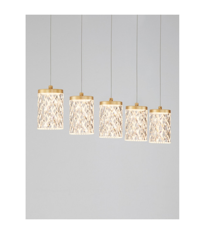 Phos Bar Pendant Ceiling Light Brass Gold Triac Dimmable LED 28W 1792lm 3000K-5