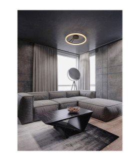 Lonela Integrated LED Semi Flush Ceiling Light Sandy Black Triac Dimmable LED 28W 1680lm 3000K-2