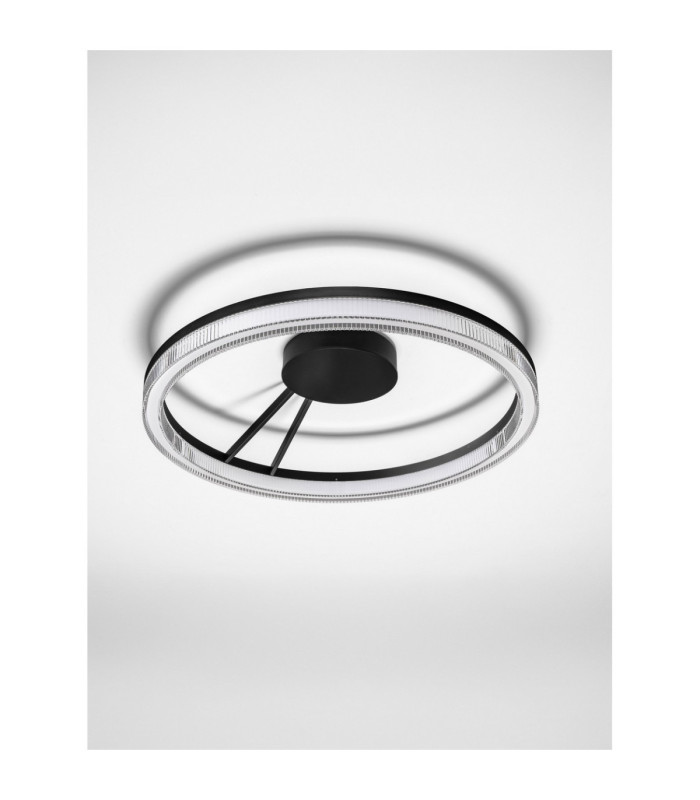 Lonela Integrated LED Semi Flush Ceiling Light Sandy Black Triac Dimmable LED 28W 1680lm 3000K-3