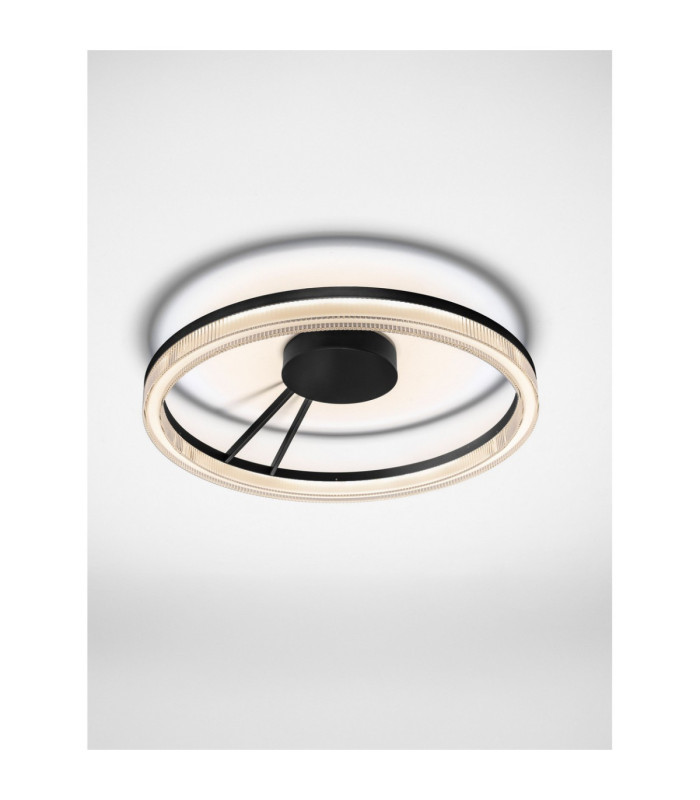 Lonela Integrated LED Semi Flush Ceiling Light Sandy Black Triac Dimmable LED 28W 1680lm 3000K-4
