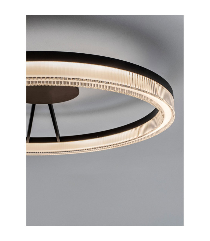 Lonela Integrated LED Semi Flush Ceiling Light Sandy Black Triac Dimmable LED 28W 1680lm 3000K-5
