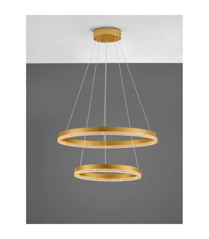 Adria Integrated LED Pendant Ceiling Light Brass Gold Triac Dimmable LED 52W 3120lm 3000K-4