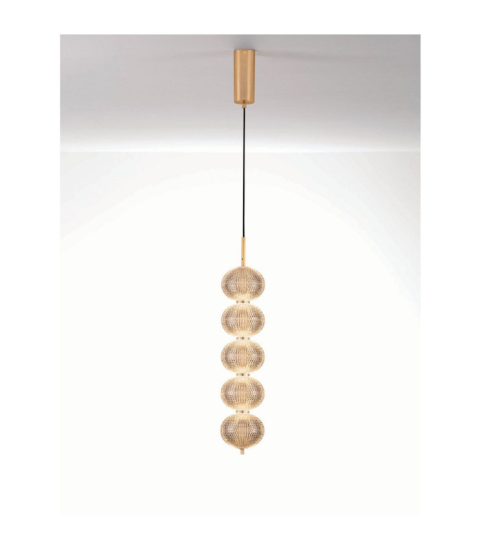 Klelia Slim Pendant Ceiling Light Brass Gold Triac Dimmable LED 30W 2482lm 3000K-4