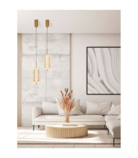Klelia Slim Pendant Ceiling Light Brass Gold Triac Dimmable LED 17W 1451lm 3000K-2