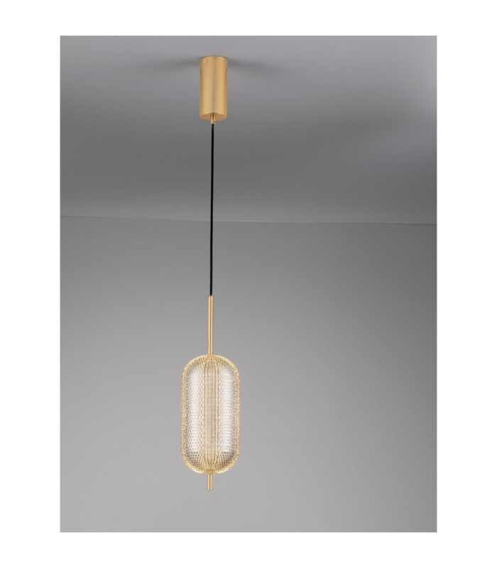 Klelia Slim Pendant Ceiling Light Brass Gold Triac Dimmable LED 17W 1451lm 3000K-4