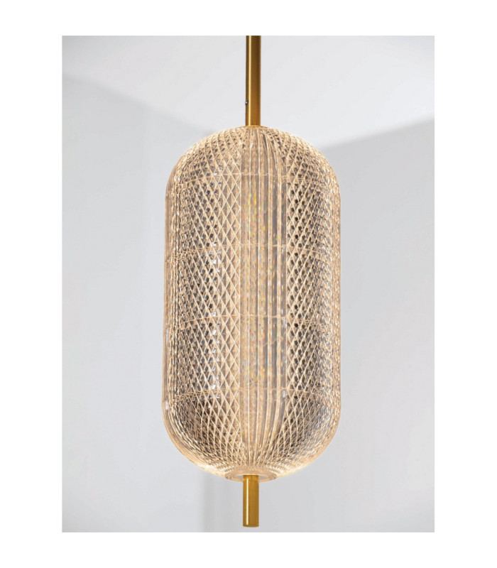 Klelia Slim Pendant Ceiling Light Brass Gold Triac Dimmable LED 17W 1451lm 3000K-7