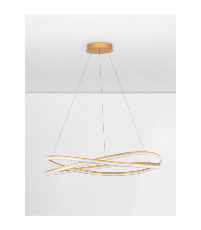 Ofelia Integrated LED Pendant Ceiling Light Brass Gold Dimmable LED 68W 5637lm 3000K