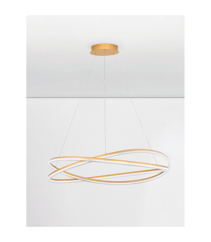Ofelia Integrated LED Pendant Ceiling Light Brass Gold Dimmable LED 68W 5637lm 3000K