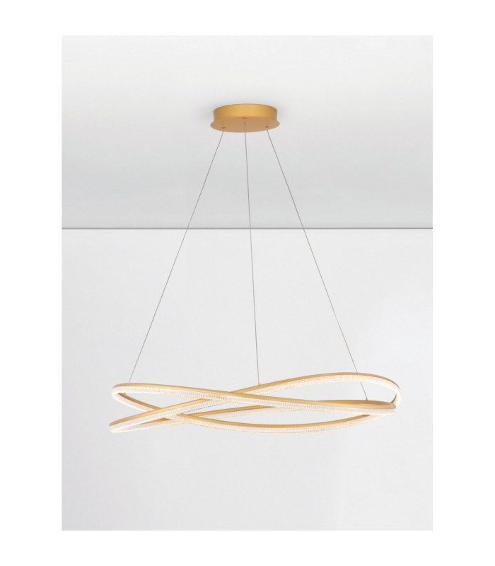 Ofelia Integrated LED Pendant Ceiling Light Brass Gold Dimmable LED 68W 5637lm 3000K