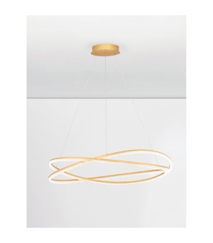 Ofelia Integrated LED Pendant Ceiling Light Brass Gold Dimmable LED 68W 5637lm 3000K