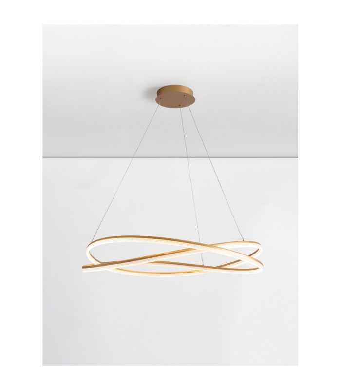 Ofelia Integrated LED Pendant Ceiling Light Brass Gold Dimmable LED 68W 5637lm 3000K