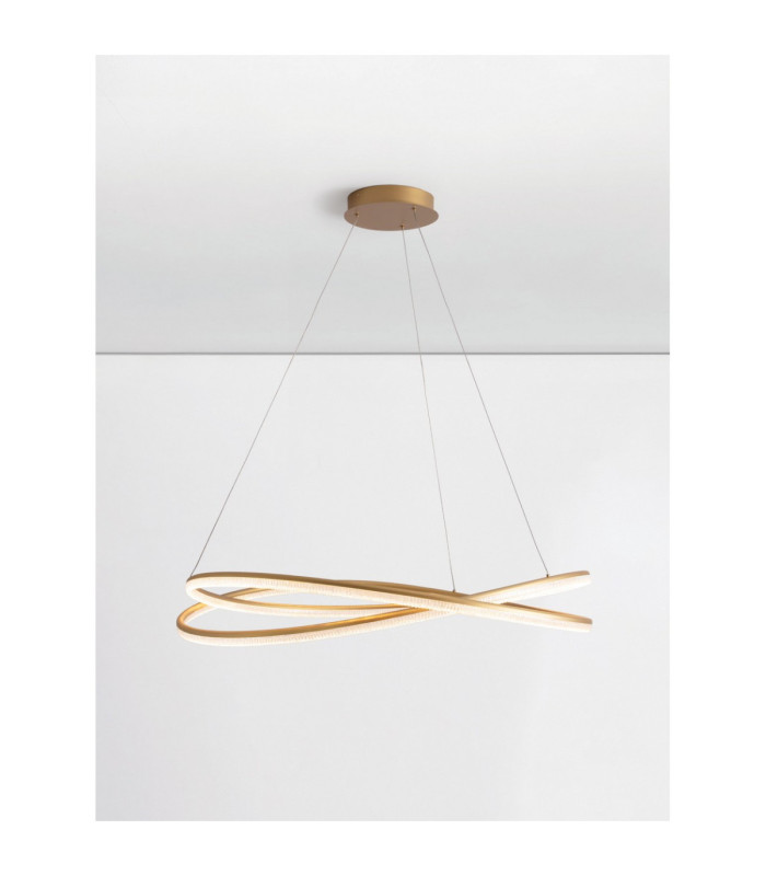 Ofelia Integrated LED Pendant Ceiling Light Brass Gold Dimmable LED 68W 5637lm 3000K