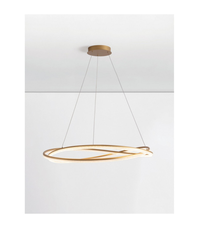 Ofelia Integrated LED Pendant Ceiling Light Brass Gold Dimmable LED 68W 5637lm 3000K