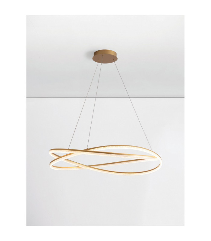 Ofelia Integrated LED Pendant Ceiling Light Brass Gold Dimmable LED 68W 5637lm 3000K
