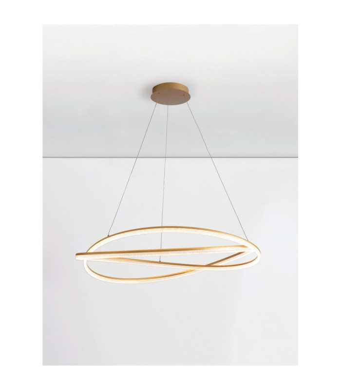 Ofelia Integrated LED Pendant Ceiling Light Brass Gold Dimmable LED 68W 5637lm 3000K