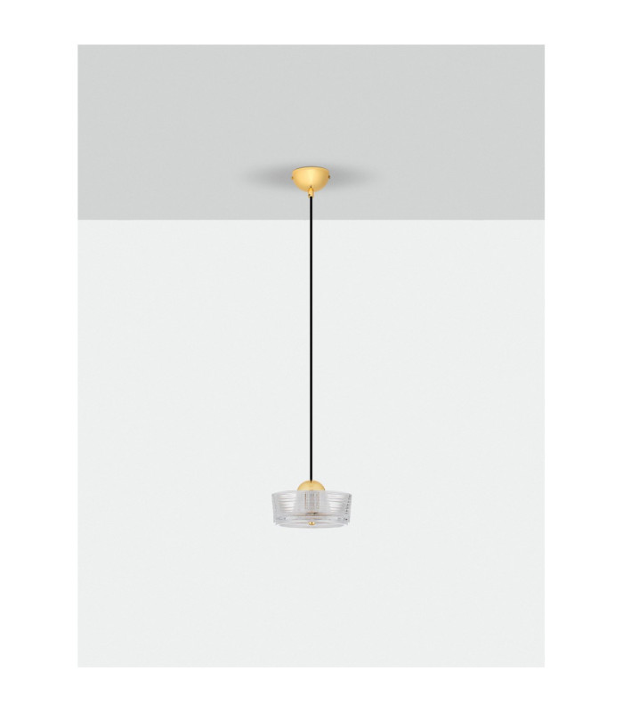 Keros Slim Pendant Ceiling Light Platinum Gold LED 6W 394lm 3000K-3