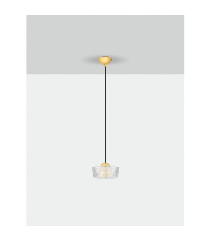 Keros Slim Pendant Ceiling Light Platinum Gold LED 6W 394lm 3000K-4