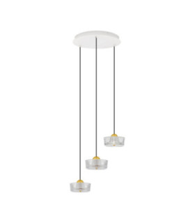 Keros Cluster Pendant Ceiling Light Platinum Gold Sandy White LED 18W 1182lm 3000K-1