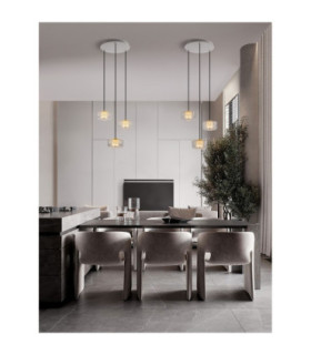 Keros Cluster Pendant Ceiling Light Platinum Gold Sandy White LED 18W 1182lm 3000K-2