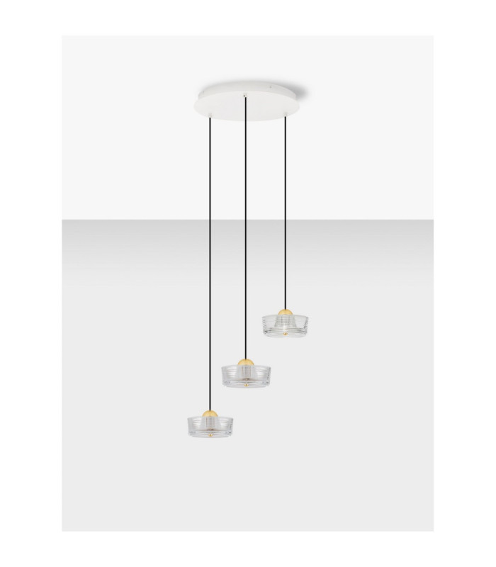 Keros Cluster Pendant Ceiling Light Platinum Gold Sandy White LED 18W 1182lm 3000K-3
