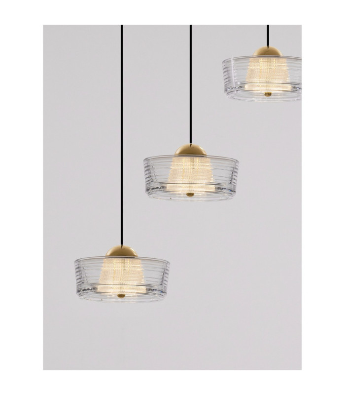 Keros Cluster Pendant Ceiling Light Platinum Gold Sandy White LED 18W 1182lm 3000K-5