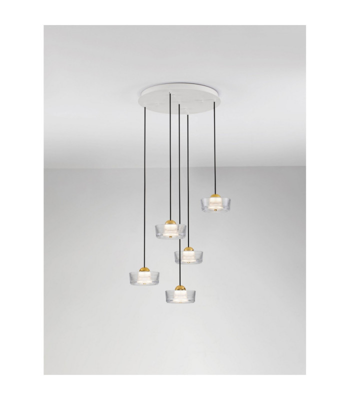 Keros Cluster Pendant Ceiling Light Platinum Gold Sandy White LED 30W 1970lm 3000K-4