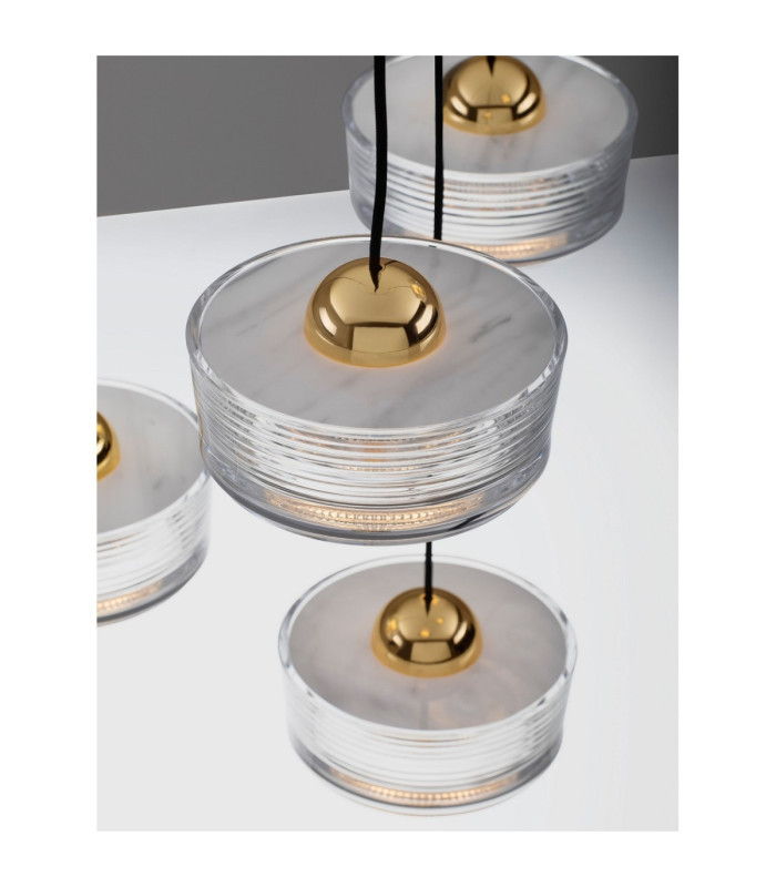 Keros Cluster Pendant Ceiling Light Platinum Gold Sandy White LED 30W 1970lm 3000K-5