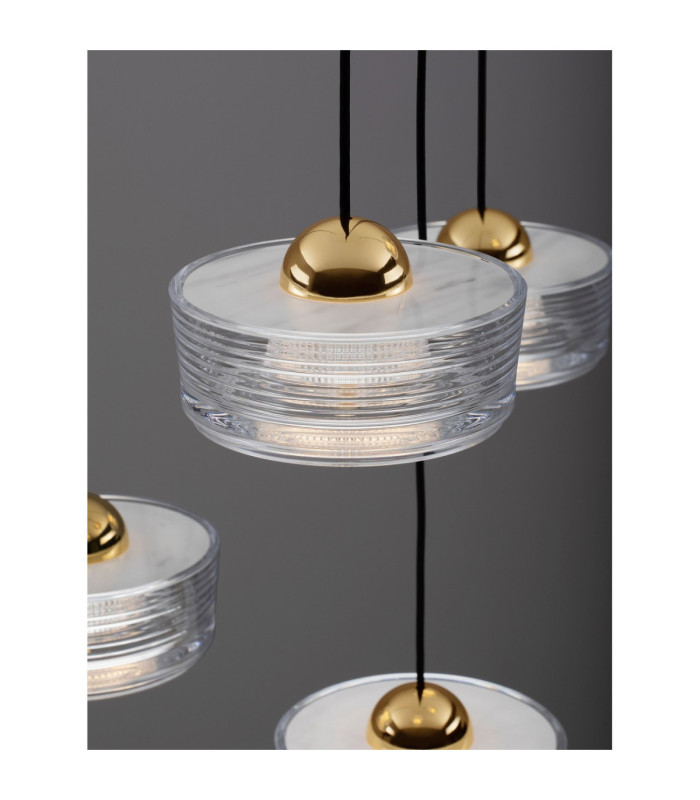 Keros Cluster Pendant Ceiling Light Platinum Gold Sandy White LED 30W 1970lm 3000K-6