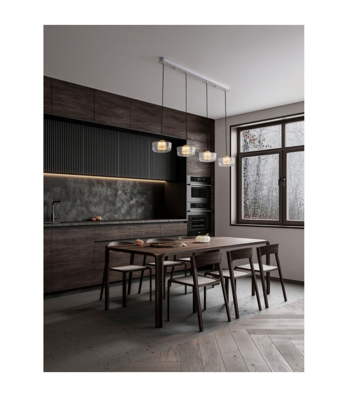 Keros Bar Pendant Ceiling Light Platinum Gold Sandy White LED 23W 1576lm 3000K-2