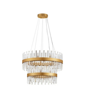 Crown Pendant Ceiling Light Satin Gold LED G9 32x5W-1
