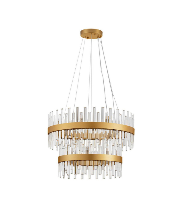 Crown Pendant Ceiling Light Satin Gold LED G9 32x5W-1