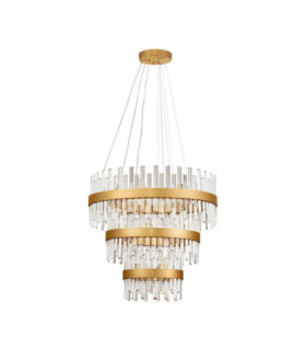 Crown Pendant Ceiling Light Satin Gold LED G9 42x5W-1