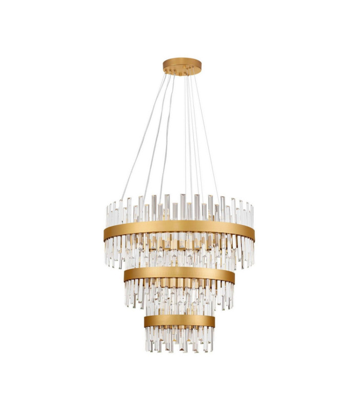 Crown Pendant Ceiling Light Satin Gold LED G9 42x5W-1