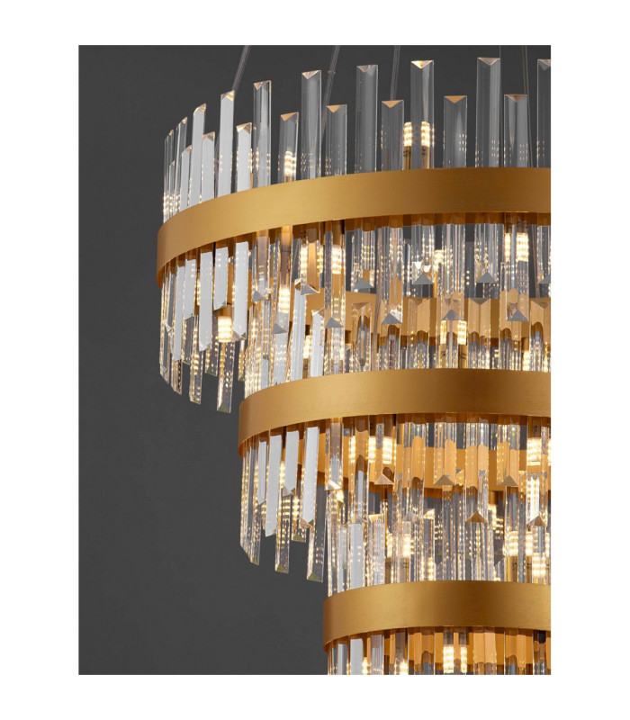 Crown Pendant Ceiling Light Satin Gold LED G9 42x5W-5