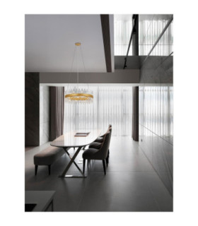 Crown Pendant Ceiling Light Satin Gold LED G9 18x5W-2