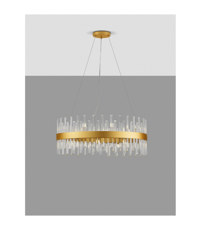 Crown Pendant Ceiling Light Satin Gold LED G9 18x5W-4