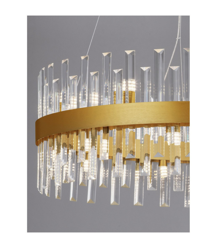 Crown Pendant Ceiling Light Satin Gold LED G9 18x5W-5