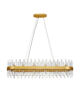 Crown Pendant Ceiling Light Satin Gold LED G9 28x5W-1